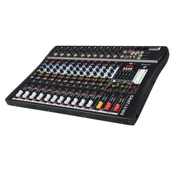 Audio-Mixer mit Player, Recorder und Effekten ITALIAN STAGE 2MIX12 PRO